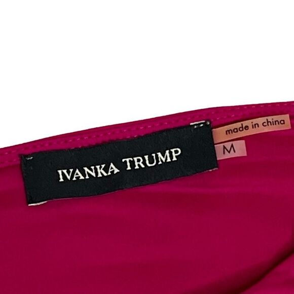 Ivanka Trump magenta long sleeve wrap blouse size M - Picture 9 of 13